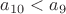 $a_{10}<a_9$