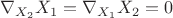 $\nabla_{X_2}X_1=\nabla_{X_1}X_2=0$