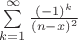 $\sum\limits_{k=1}^\infty {(-1)^k\over (n-x)^2}$