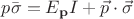 $p \bar\sigma = E_{\mathbf{p}}I+\vec{p} \cdot \vec{\sigma}$