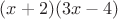 $(x+2)(3x-4)$