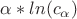 $\alpha* ln (c_{\alpha})$