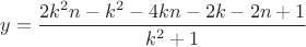 $y = \dfrac{2 k^2 n - k^2 - 4 k n - 2 k - 2 n + 1}{k^2 + 1}$