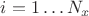 $i=1 \ldots N_x$