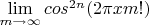 $\lim\limits_{m\to \infty}cos^{2n}(2\pi xm!)$