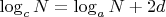 $ \log_cN = \log_aN+2d $