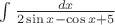 $\int\frac{dx}{2 \sin x-\cos x+5}$