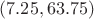 $(7.25,63.75)$