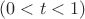$(0 < t < 1)$