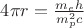 $4\pi r=\frac{m_e h}{m^2_p c}$