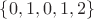$\{0, 1, 0, 1, 2\}$