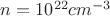 $n = 10^{22} {cm}^{-3}$