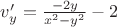 $v'_{y}=\frac{-2y}{x^{2}-y^{2}}-2$