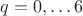 $q=0,\ldots 6$