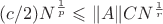 $(c/2) N^\frac1p \leqslant \|A\| C N^\frac1r$