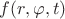 $f(r,\varphi,t)$