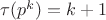 $\tau(p^k)=k+1$