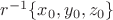 $r^{-1}\{x_0,y_0,z_0\}$