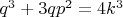 $q^{3}+3qp^{2}=4k^{3}$