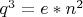 $q^3=e*n^2$