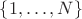 $\lbrace 1,\dots ,N\rbrace $