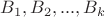 $B_{1},B_{2},...,B_{k}$