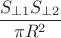 $\dfrac{S_{\perp 1} S_{\perp 2} }{\pi R^2}$