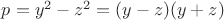 $p=y^2 - z^2 = (y-z)(y+z)$