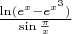 $\frac{\ln(e^{x}- e^{x^3})}{\sin\frac{\pi}x}$