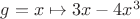$g = x\mapsto 3x-4x^3$