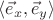 $\langle \vec e_x, \vec e_y\rangle$