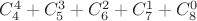$C_4^4 + C_5^3 + C_6^2 + C_7^1 + C_8^0$