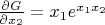 $\frac{\partial G}{\partial x_2}=x_1e^{x_1x_2}$