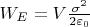 $W_E=V\frac{\sigma^2}{2\varepsilon_0}$