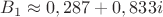 $B_1\approx 0,287+0,833i$ $B_1\approx 0,287+0,833i$