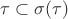 $\tau\subset\sigma(\tau)$