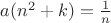 $a(n^2+k)=\frac 1n$