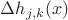 $\Delta h_{j,k}(x)$