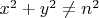 $x^2+y^2 \ne n^2$