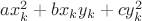 $ax_k^2+bx_ky_k+cy_k^2$