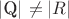 |{Q}| \neq |{R}| |{Q}| \neq |{R}|