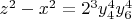$z^2-x^2=2^3y_4^4 y_6^4$