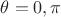 $\theta =0,\pi $
