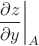$\left.\dfrac{\partial z}{\partial y}\right|_A$
