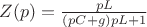 $Z(p) = \frac{pL}{(pC+g)pL + 1}$