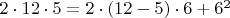 $2\cdot12\cdot5 = 2\cdot(12-5)\cdot6 + 6^2$
