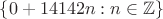 $\{0 + 14142n : n\in\mathbb Z\}$