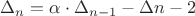 $\Delta_{n} = \alpha \cdot \Delta_{n-1}-\Delta{n-2}$