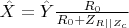 $\hat{X}=\hat{Y}\frac{R_0}{R_0+Z_{R||Z_c}}$