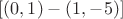 $ [(0, 1) - (1, -5)] $